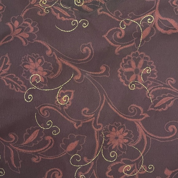 I.N. San Francisco lined handkerchief hem cocktail dress in burgundy with gold - Picture 14 of 15
